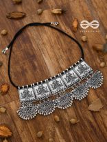 The Playful Peacock Artwork- Statement Oxidised Choker