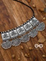 The Playful Peacock Artwork- Statement Oxidised Choker