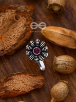 The Floral Fantasy - Embellished Non-pierced Nosepin (Ruby Red)