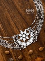 The Shimmery Eclipse - Set of Mirror Earrings and Neckpiece