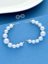 The Pearls of Goodness- Statement Half Hoops 