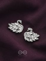 The Crystal Feathered Swans - Statement Embellished Stud Earrings