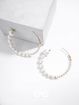 The Crescent Moon Pearls - Statement Hoops