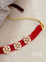 The Classy Elegance - Set of Statement Choker and Studs (Rose red)