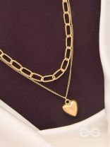 Lock Me In Your Heart - Golden Layered Statement Neckpiece With Anti-Tarnish Coating 