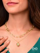 Lock Me In Your Heart - Golden Layered Statement Neckpiece With Anti-Tarnish Coating 