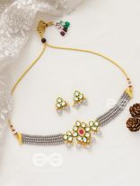 The Magical Mystique - Set of Statement Earrings and Choker (Grey)