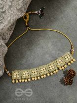 THE WINDOWS OF OPULENCE - SET OF STATEMENT CHOKER AND EARRINGS(Artichoke green)