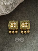 THE WINDOWS OF OPULENCE - SET OF STATEMENT CHOKER AND EARRINGS(Artichoke green)