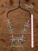 The Bohemian Jaw Droppers - Statement Set of Meenakari Neckpiece and Earrings (Multicolor)