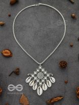 The Shell-Shocked Geometry - Silver Statement Oxidised Neckpiece