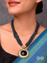 The Timeless Elegance- Beautiful Beaded Neckpiece (Black)