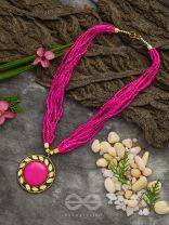 The Timeless Elegance- Beautiful Beaded Neckpiece (Magenta)