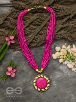 The Timeless Elegance- Beautiful Beaded Neckpiece (Magenta)