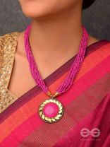 The Timeless Elegance- Beautiful Beaded Neckpiece (Magenta)