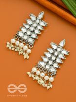 The Pristine Pine- Oxidised Enamelled Earrings