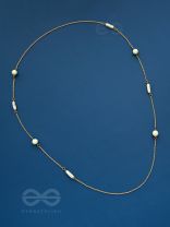 Pearls N Pebbles - Golden Pearl Necklace With Anti-Tarnish Coating 