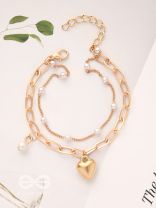 Bottom of Heart- Golden Layered Bracelet