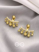 The Capsized Crown- Golden Rhinestone Ear Jackets