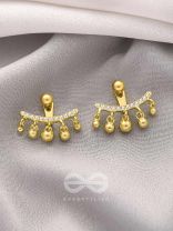 The Capsized Crown- Golden Rhinestone Ear Jackets