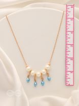 Celestial Showers- Golden Pearls and Beads Necklace