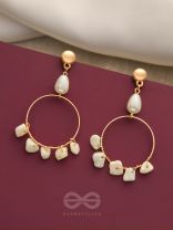 The Snow Globe- Golden Stone Earrings