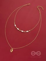 Sun N Sand - Golden Beads Layered Necklace With Anti-Tarnish Coating 
