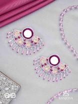 Tevana- The Pleasure Garden- Mirror, Resham and Glass Beads Embroidered Earrings