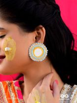 Nimrukti- The Setting Sun- Resham, Mirror and Beads Embroidered Earrings