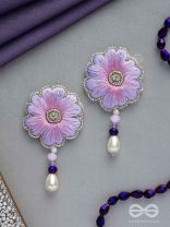 Manika- The Beautiful Flower- Resham and Pearl Drops Embroidered Earrings 