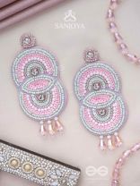 Dwaidha- The Dual- Stones, Sequins and Beads Embroidered Earrings 