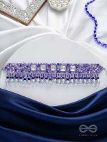 Abhramaya- The Cloudy Sky- Stones and Glass Beads Embroidered Choker Necklace 