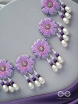 Tevana- The Pleasure Garden- Resham, Stones and Pearls Embroidered Choker Necklace 