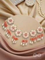 Vinirmita- The Beautiful Garden- Resham, Pearls and Stones Embroidered Choker Necklace