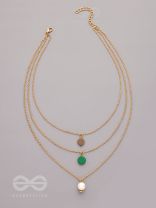 Shades Of Passion- Golden Pearl Layered Necklace With Anti-Tarnish Coating 