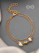 Carved in Stone- Golden Layered Bracelet