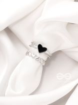 String of Hearts- Set of Two Silver Rings