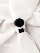The Ebony Wonders- Set of Two Silver Rings