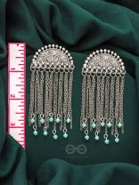 The Frozen Cascade- Oxidized Beads Earrings
