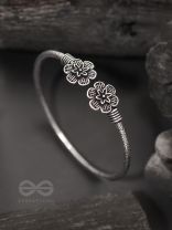 Fancy Florets - Oxidised Bangle Bracelet