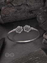 Fancy Florets - Oxidised Bangle Bracelet