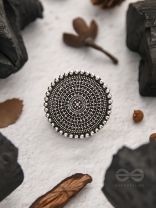 The Raven Halo- Oxidised Statement Ring