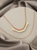 The Rain Shower- Golden Layered Pearl Necklace With Anti-Tarnish Coating 