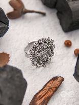 Bed of Roses- Oxidised Statement Ring
