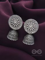 The Sun Glare- Oxidised Jhumka Earrings