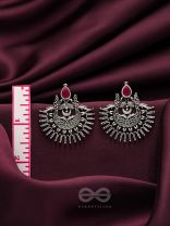 The Violet Vesper- Oxidised Embellished Earrings