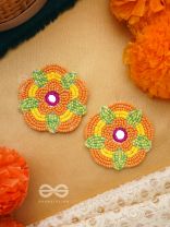 Maneeka- The Beautiful Bloom- Mirror and Resham Embroidered Earrings