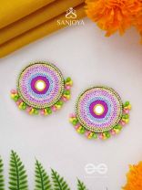 Dhriti- The Mythical Garden- Mirror, Resham and Sequins Embroidered Earrings