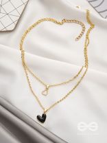 The Heart's Reflection- Golden Embellished Necklace With Anti-Tarnish Coating 