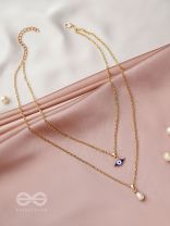 The Eye Candy- Golden Embellished Necklace With Anti-Tarnish Coating 